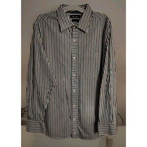 ReVerb Men's Shirt XL Striped Button Long Sleeve Cotton Pocket